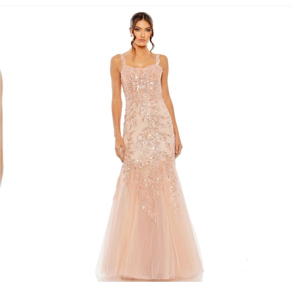 Mac Duggal Corset Detailed Embellished Gown Pink Prom Dress 20559 Size 2 New